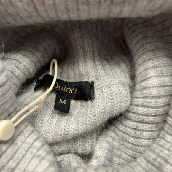 Quince Womens Light Gray Baby Alpaca Wool Turtleneck Sweater Size M NWT - Picture 4 of 8